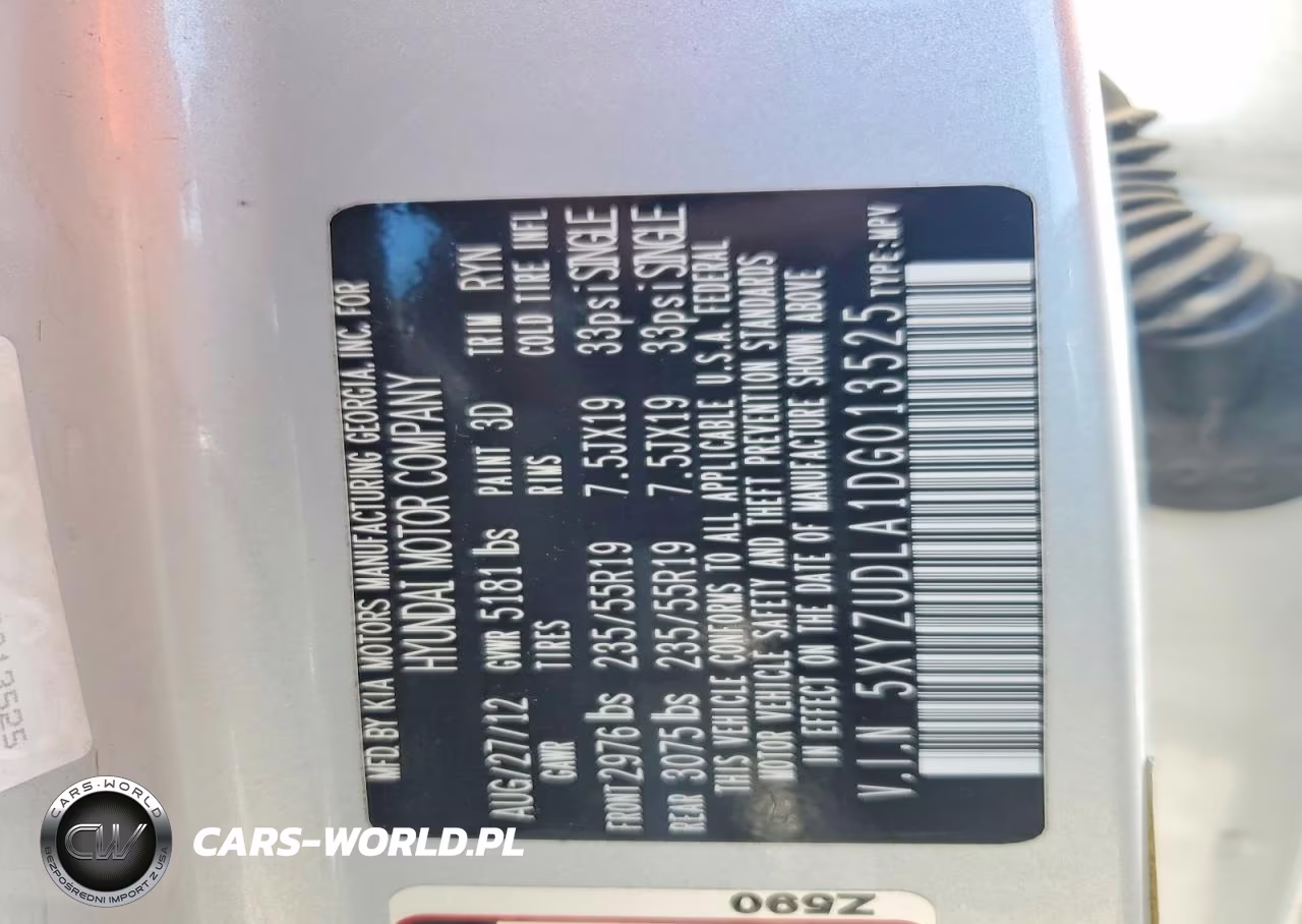 2013 Hyundai Santa Fe Sport 2.0T VIN:5XYZUDLA1DG013525 - 13