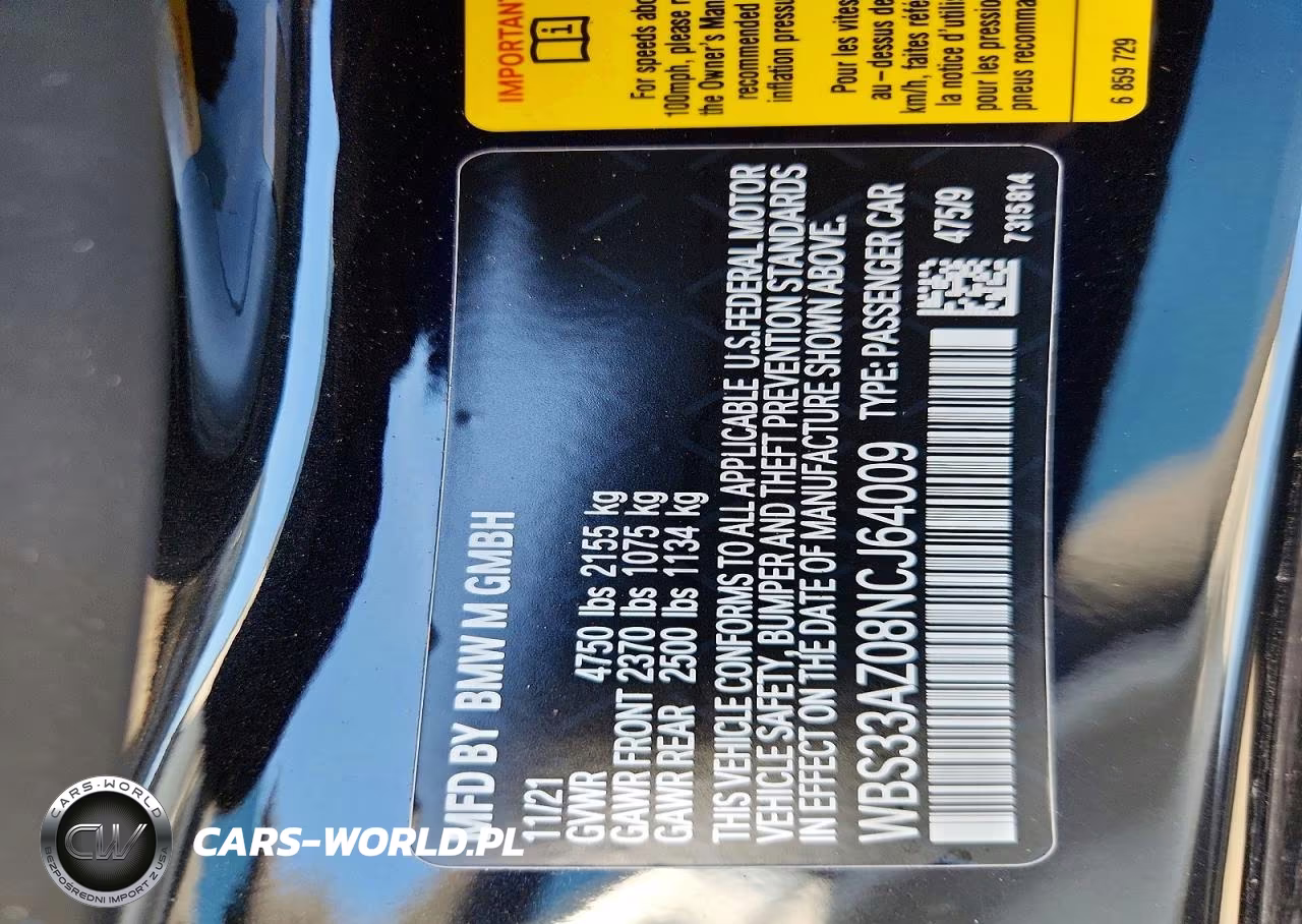 2022 BMW M4 Competition VIN:WBS33AZ08NCJ64009 - 12