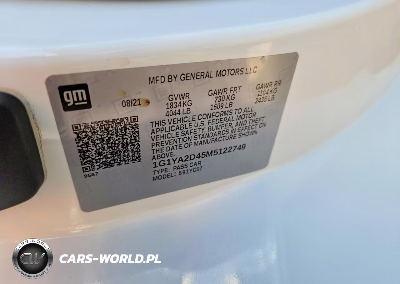 2021 Chevrolet Corvette Stingray Rwd 1Lt VIN:1G1YA2D45M5122749 - 12