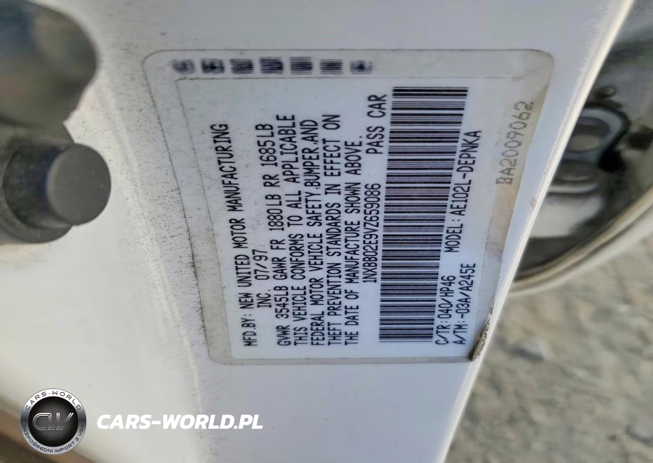 1997 Toyota Corolla Dx VIN:1NXBB02E9VZ659086 - 12