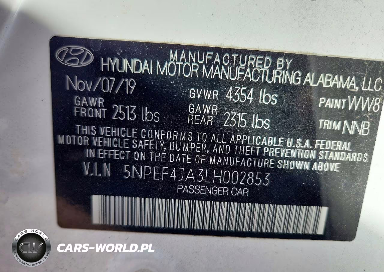 2020 Hyundai Sonata Sel VIN:5NPEF4JA3LH002853 - 12