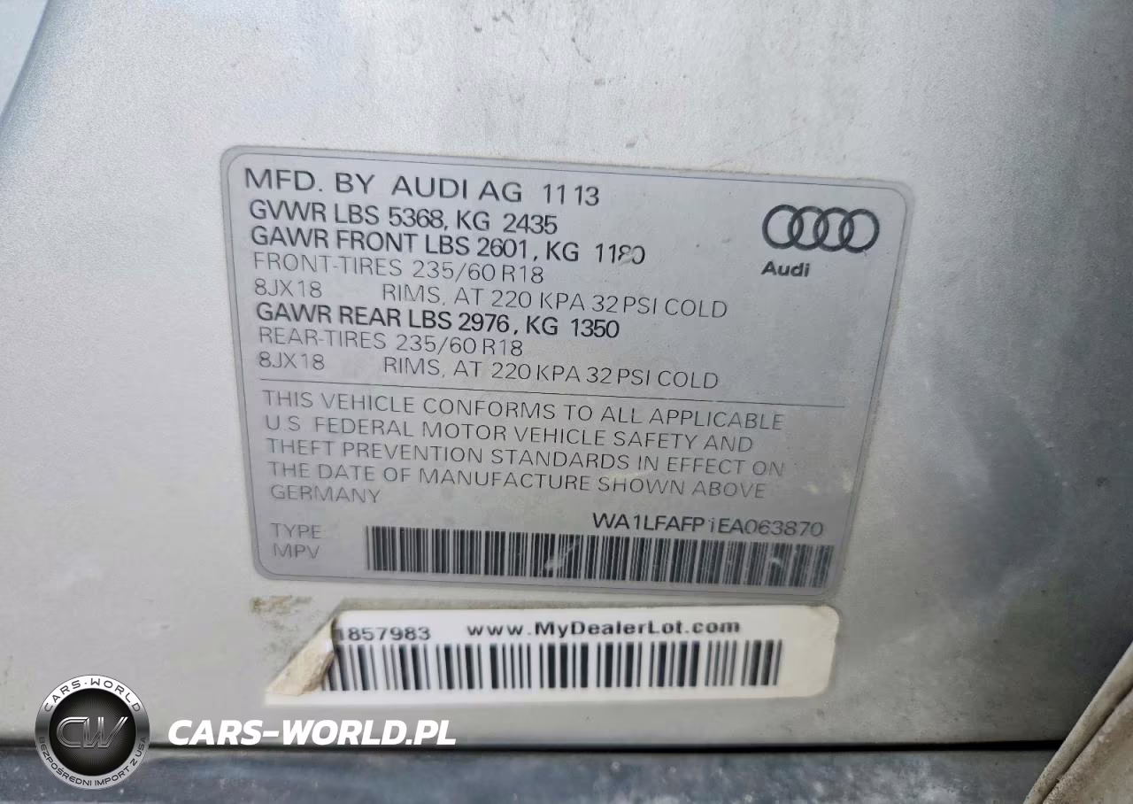 2014 Audi Q5 Premium Plus VIN:WA1LFAFP1EA063870 - 13
