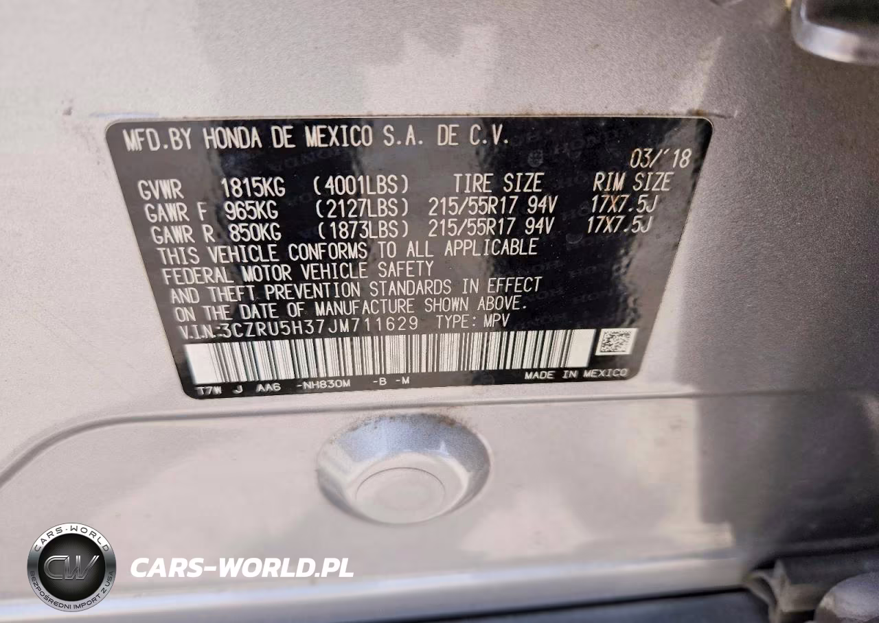 2018 Honda Hr-V Lx VIN:3CZRU5H37JM711629 - 13