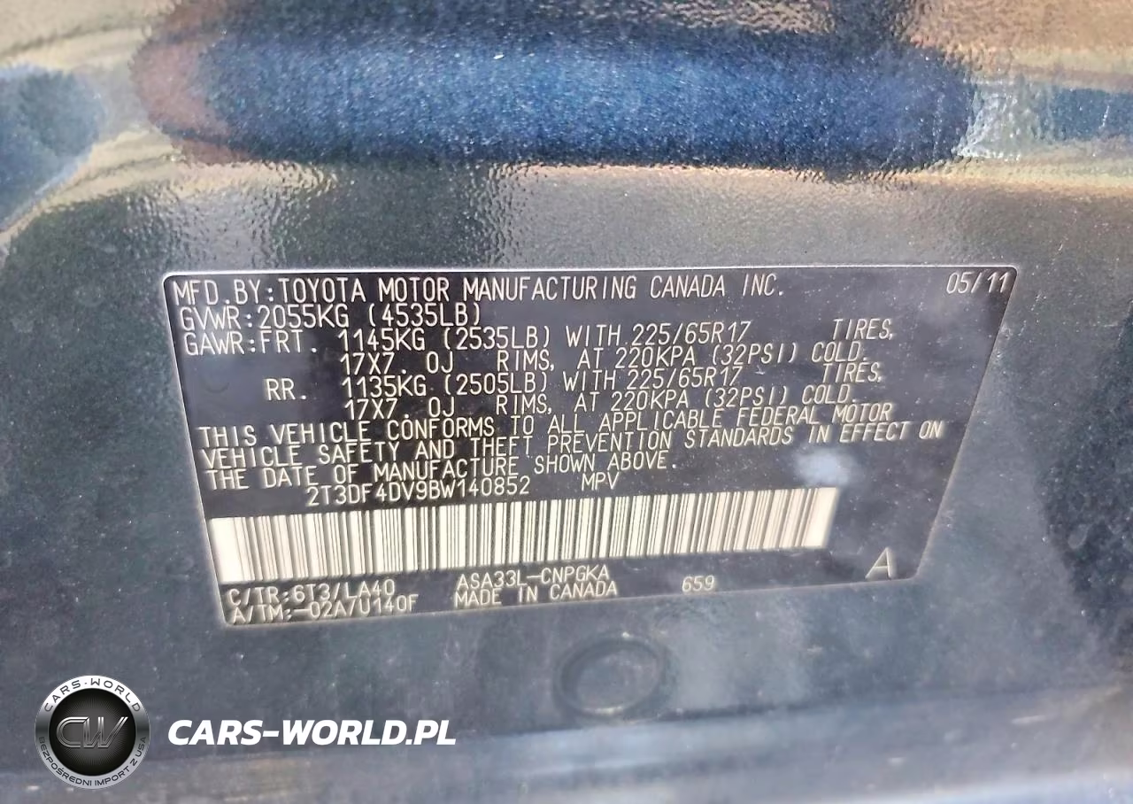 2011 Toyota Rav4 Limited VIN:2T3DF4DV9BW140852 - 12