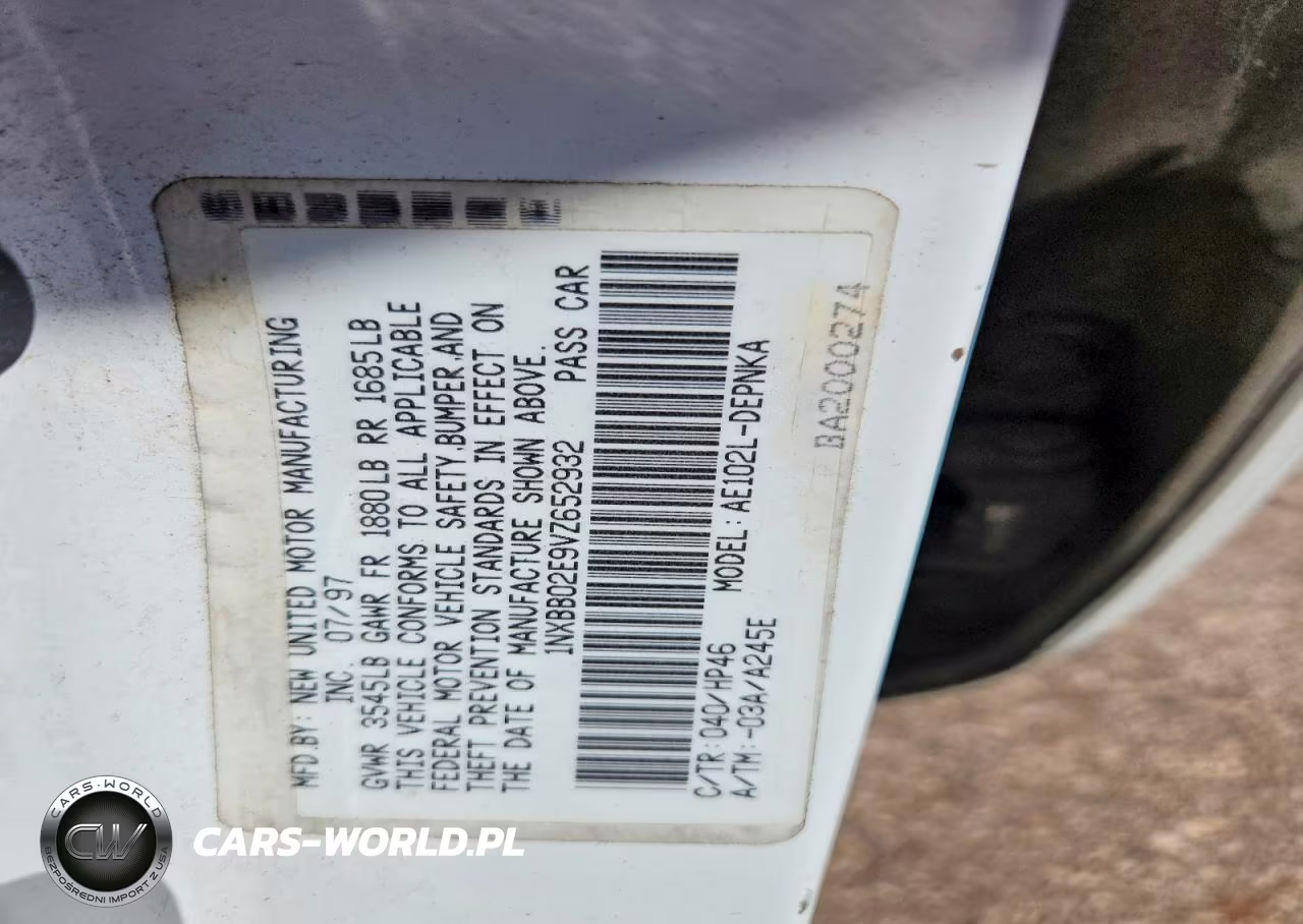 1997 Toyota Corolla Dx VIN:1NXBB02E9VZ652932 - 12