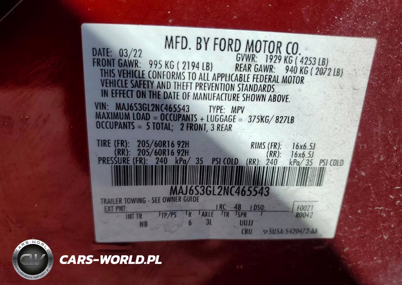 2022 Ford Ecosport Se VIN:MAJ6S3GL2NC465543 - 13