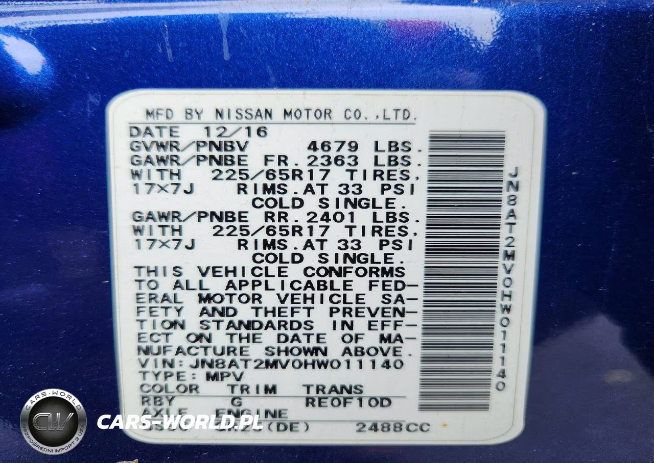 2017 Nissan Rogue S VIN:JN8AT2MV0HW011140 - 13