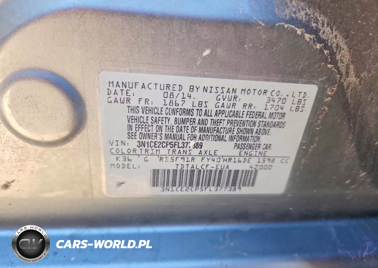 2015 Nissan Versa Note S VIN:3N1CE2CP5FL377389 - 12