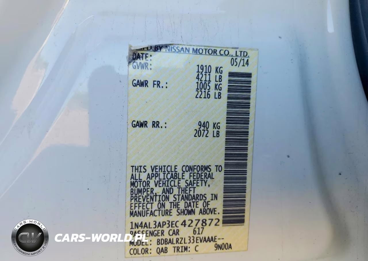 2014 Nissan Altima 2.5 S VIN:1N4AL3AP3EC427872 - 13