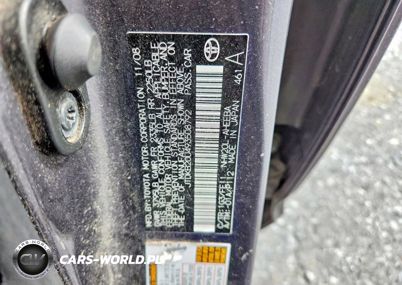 2009 Toyota Prius Base VIN:JTDKB20U493508792 - 12
