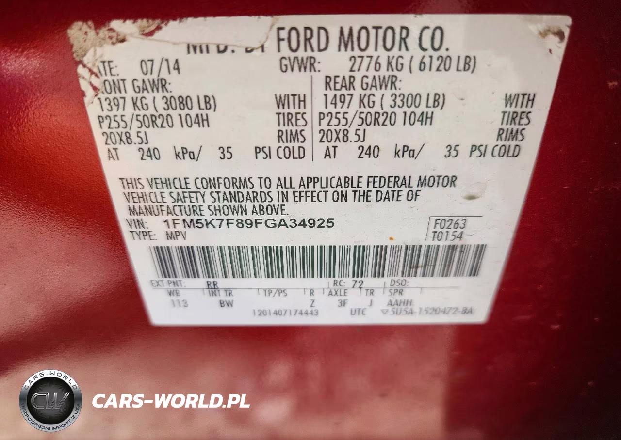 2015 Ford Explorer Limited VIN:1FM5K7F89FGA34925 - 13