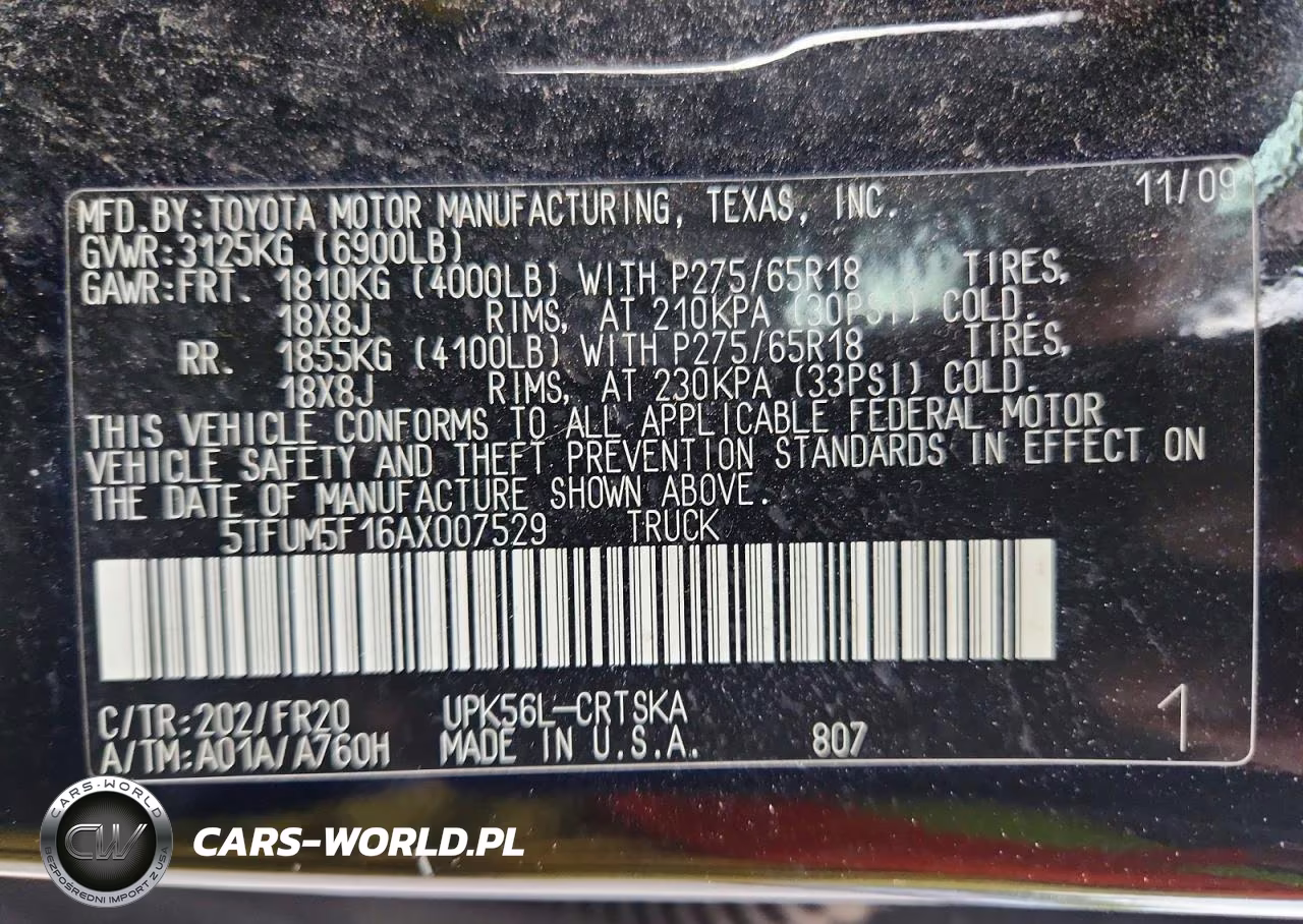 2010 Toyota Tundra Double Cab Sr5 VIN:5TFUM5F16AX007529 - 13