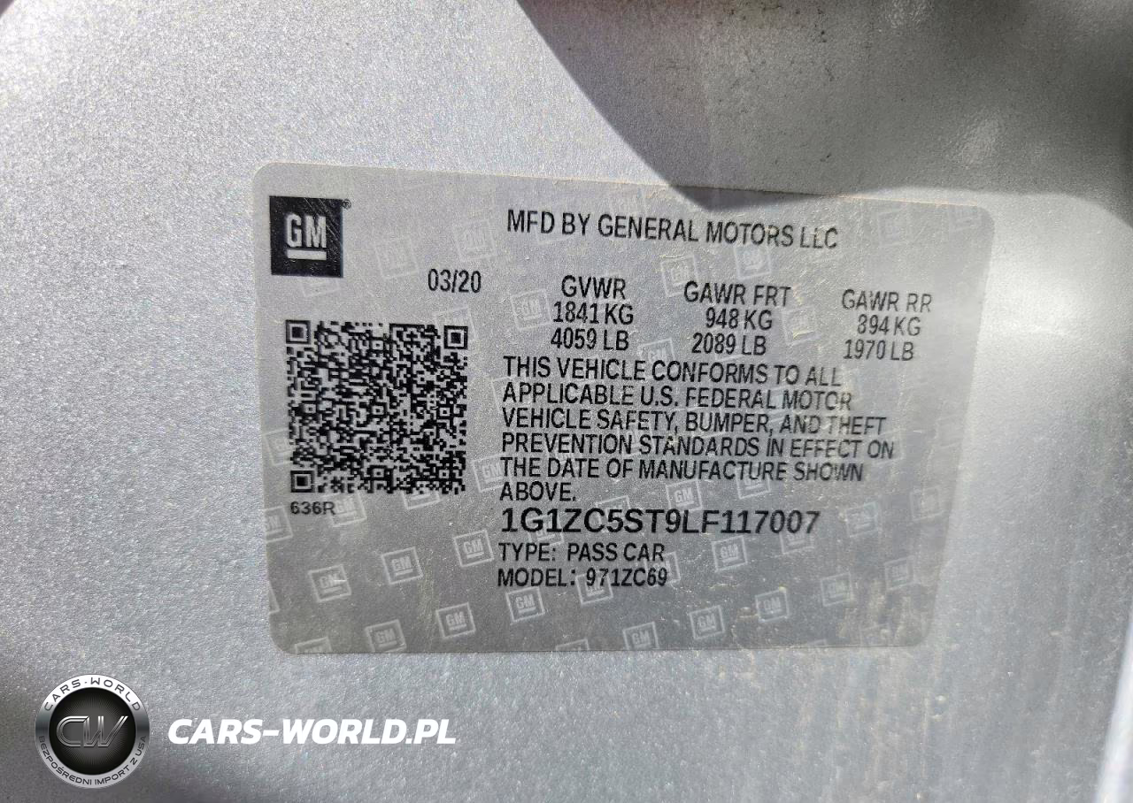 2020 Chevrolet Malibu Ls VIN:1G1ZC5ST9LF117007 - 12
