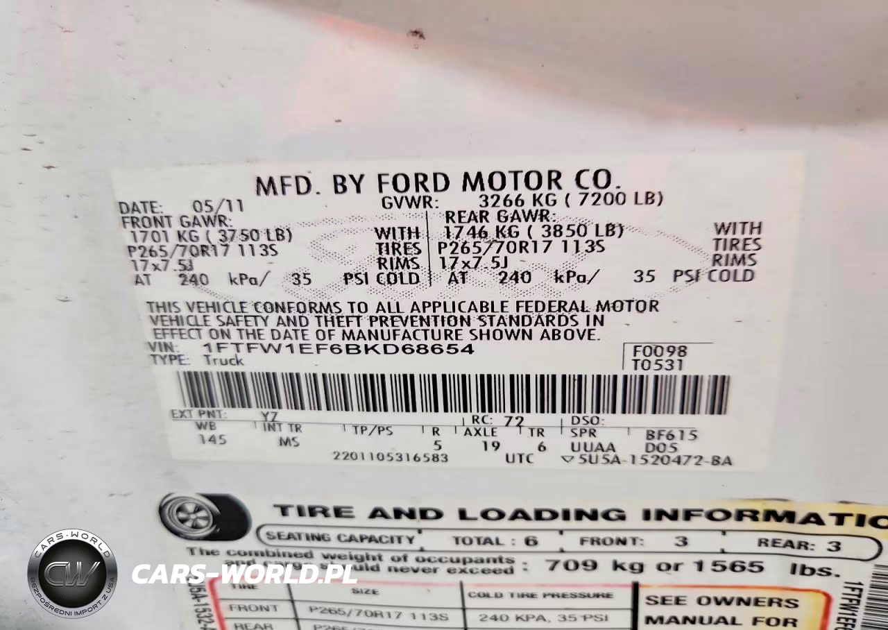 2011 Ford F150 Supercrew VIN:1FTFW1EF6BKD68654 - 12