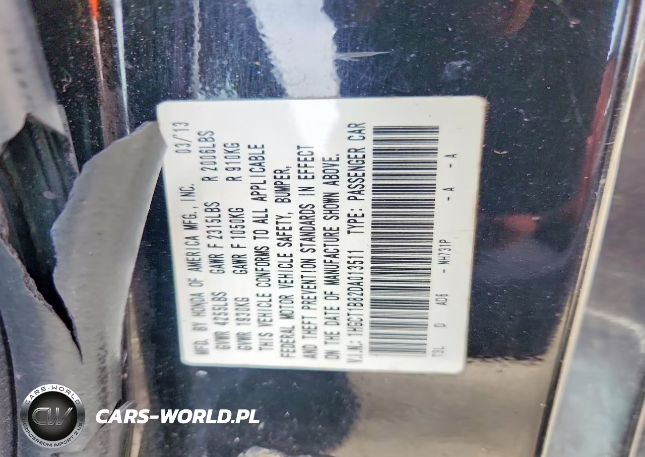 2013 Honda Accord Exl VIN:1HGCT1B82DA013511 - 12