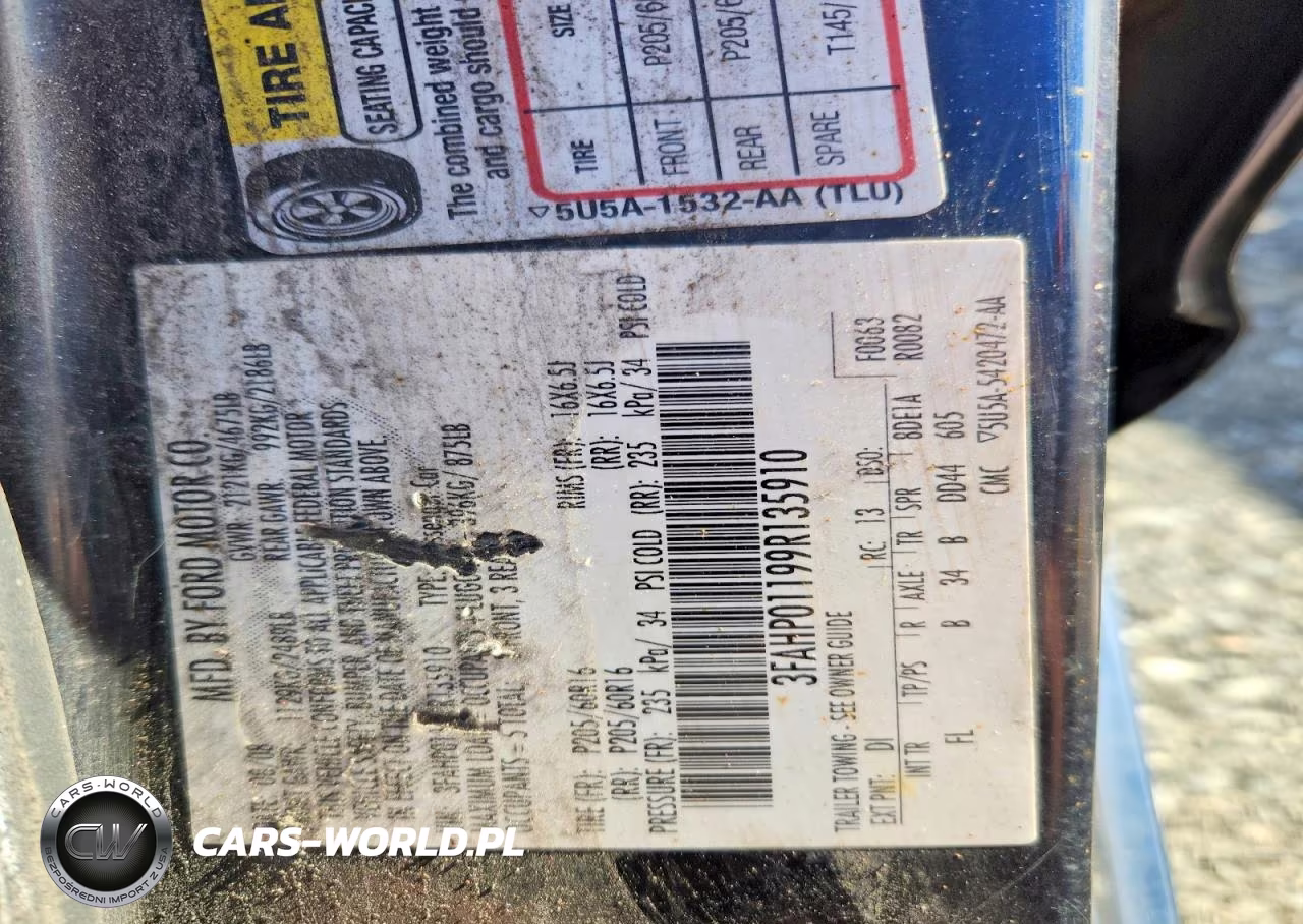 2009 Ford Fusion Se VIN:3FAHP01199R135910 - 12