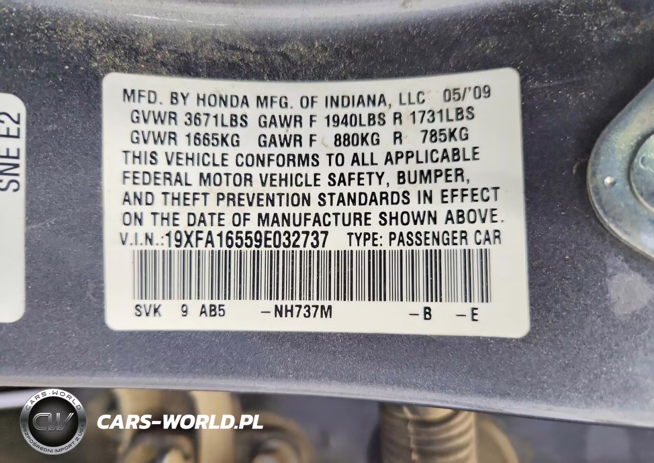 2009 Honda Civic Lx VIN:19XFA16559E032737 - 12