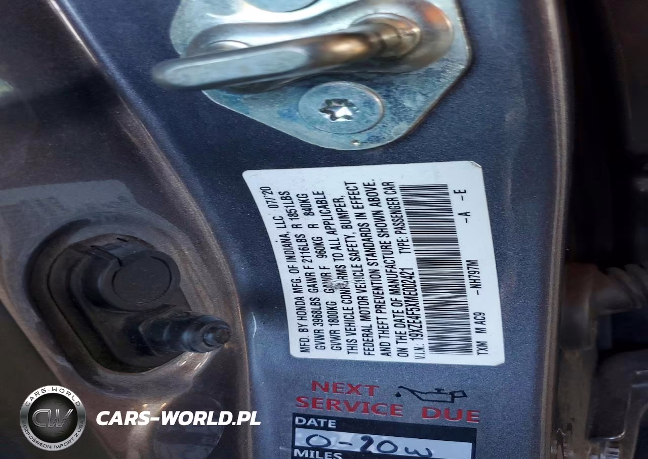 2021 Honda Insight Ex VIN:19XZE4F5XME002421 - 12