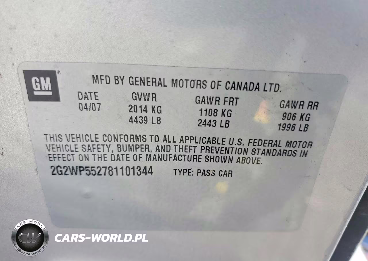 2008 Pontiac Grand Prix VIN:2G2WP552781101344 - 12