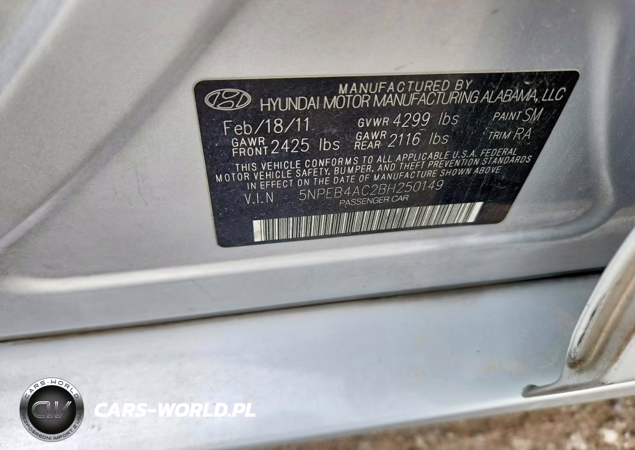 2011 Hyundai Sonata Gls VIN:5NPEB4AC2BH250149 - 12