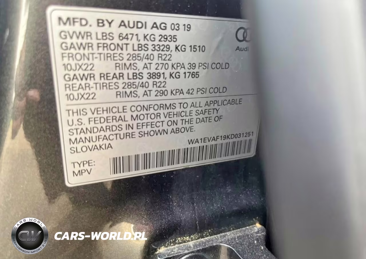 2019 Audi Q8 Premium Plus S-Line VIN:WA1EVAF19KD031251 - 12