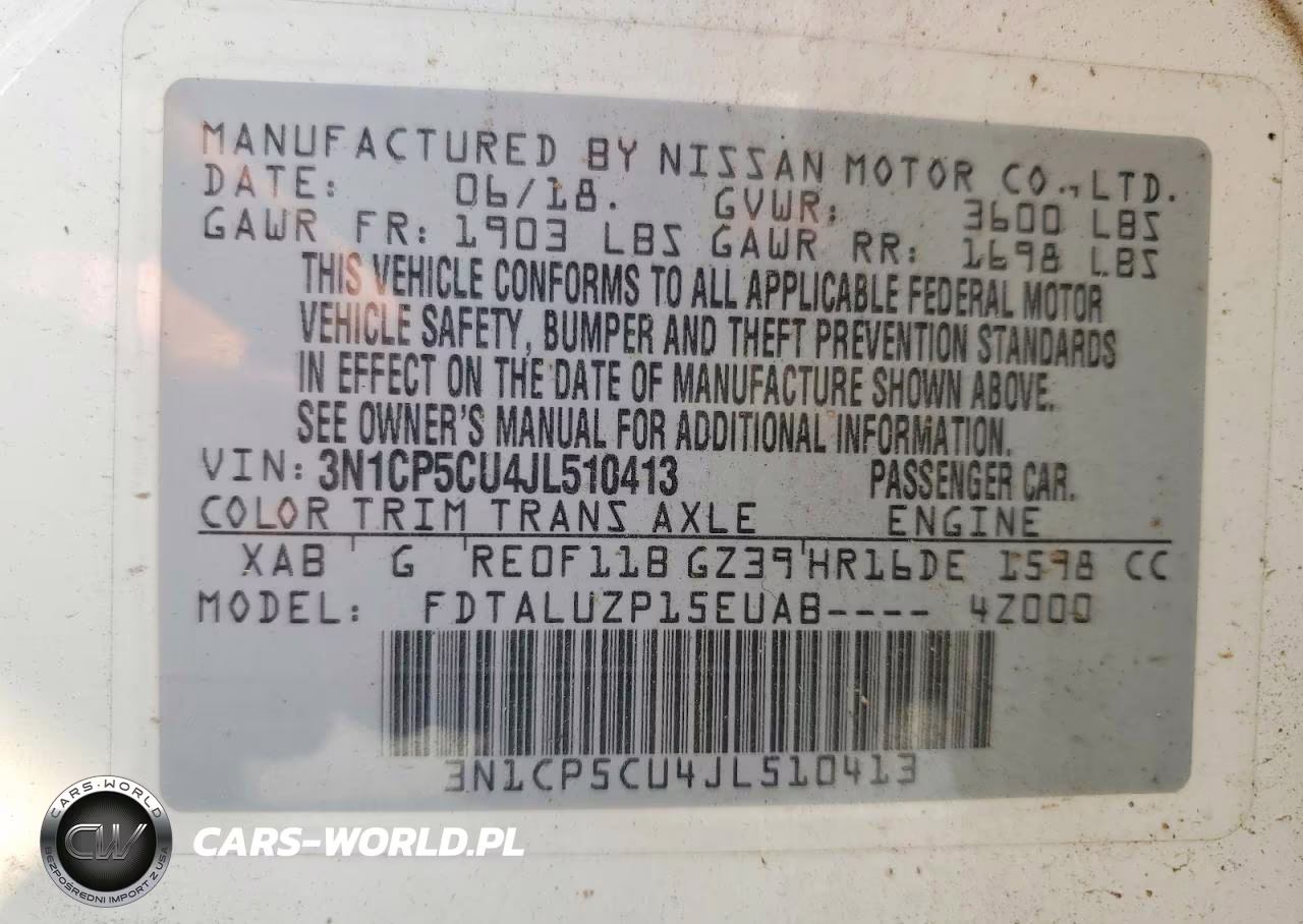 2018 Nissan Kicks Sr VIN:3N1CP5CU4JL510413 - 13
