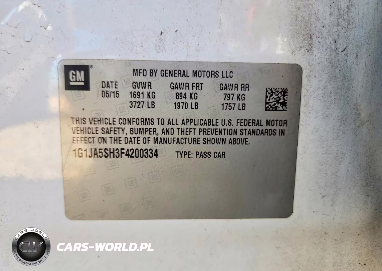 2015 Chevrolet Sonic Ls VIN:1G1JA5SH3F4200334 - 12