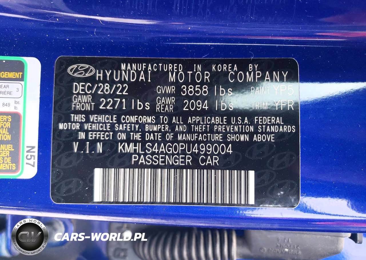 2023 Hyundai Elantra Sel VIN:KMHLS4AG0PU499004 - 12