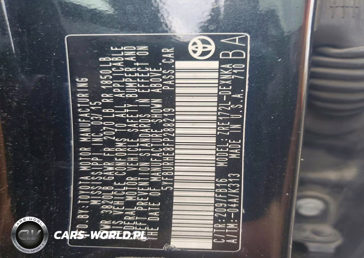 2015 Toyota Corolla Le VIN:5YFBURHE8FP288219 - 12
