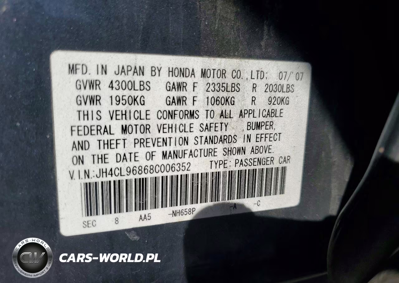 2008 Acura Tsx VIN:JH4CL96868C006352 - 12