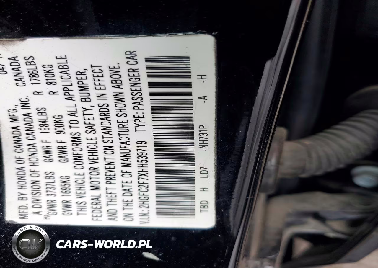 2017 Honda Civic Ex VIN:2HGFC2F7XHH539719 - 12