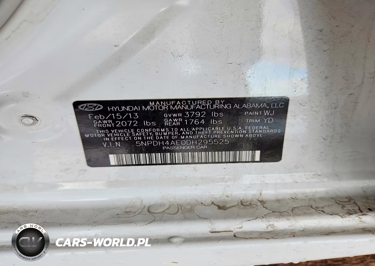 2013 Hyundai Elantra Gls VIN:5NPDH4AE0DH295525 - 12