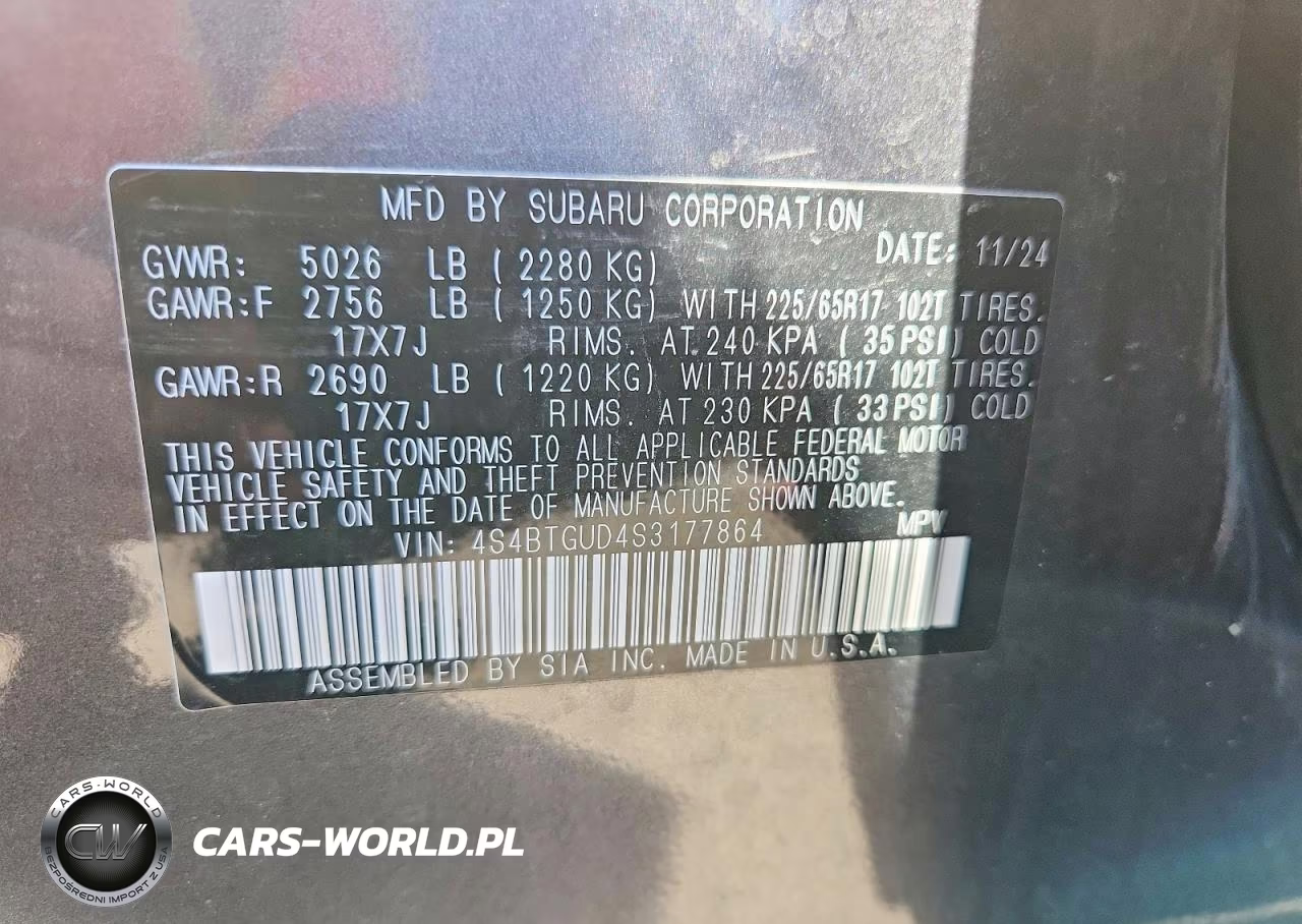 2025 Subaru Outback Wilderness VIN:4S4BTGUD4S3177864 - 13