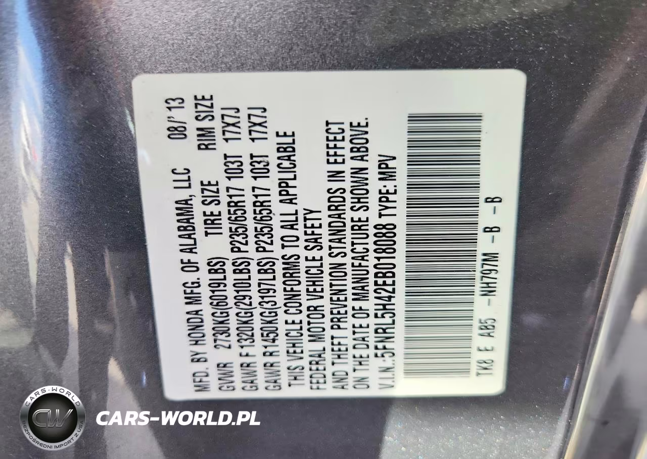 2014 Honda Odyssey Ex VIN:5FNRL5H42EB018088 - 13