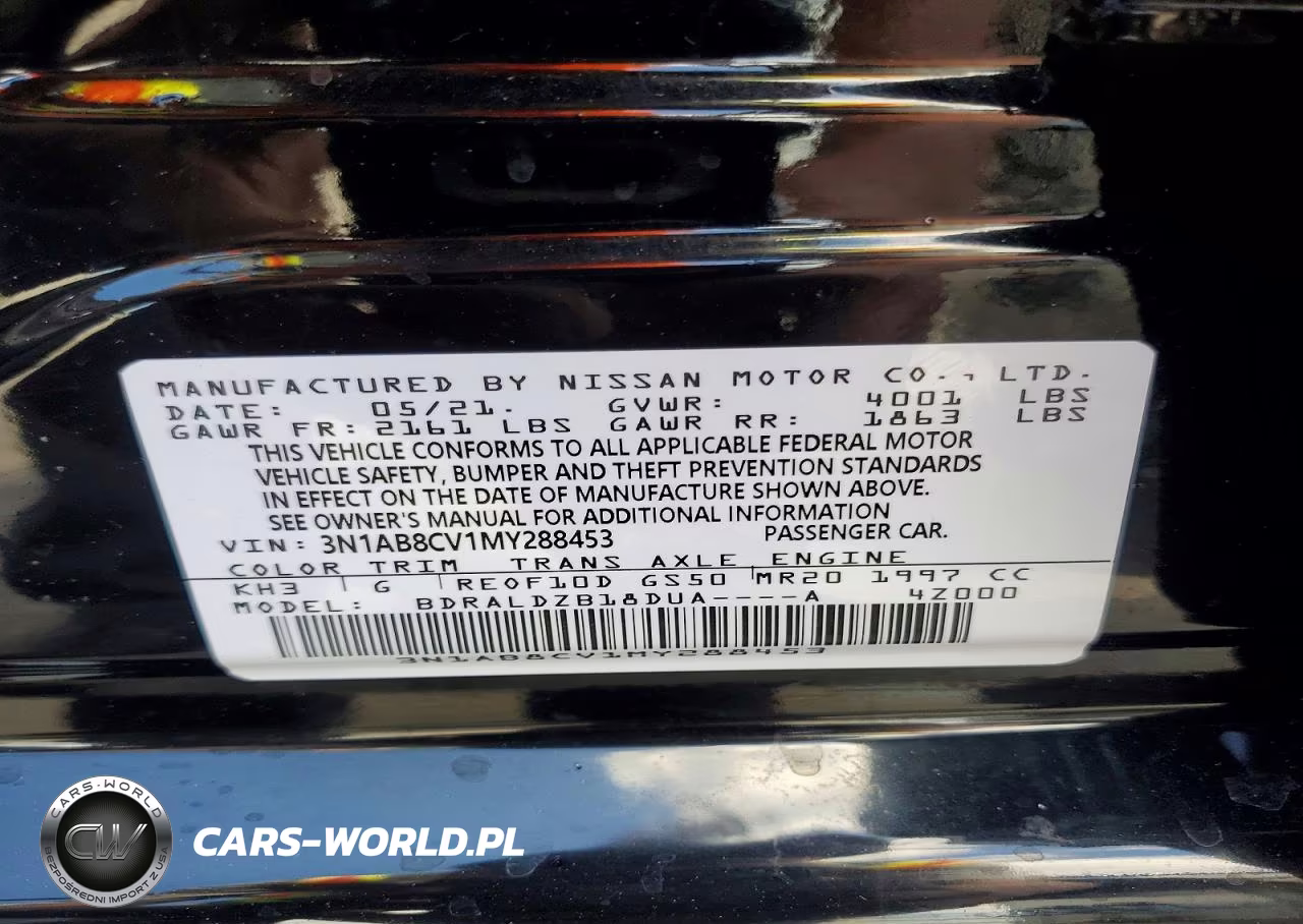 2021 Nissan Sentra Sv VIN:3N1AB8CV1MY288453 - 12