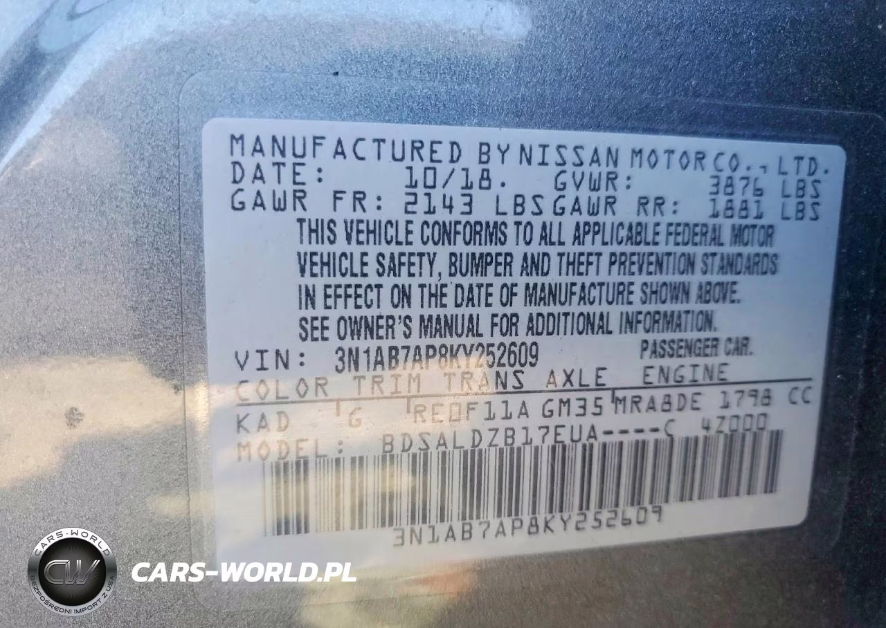 2019 Nissan Sentra Sv VIN:3N1AB7AP8KY252609 - 12