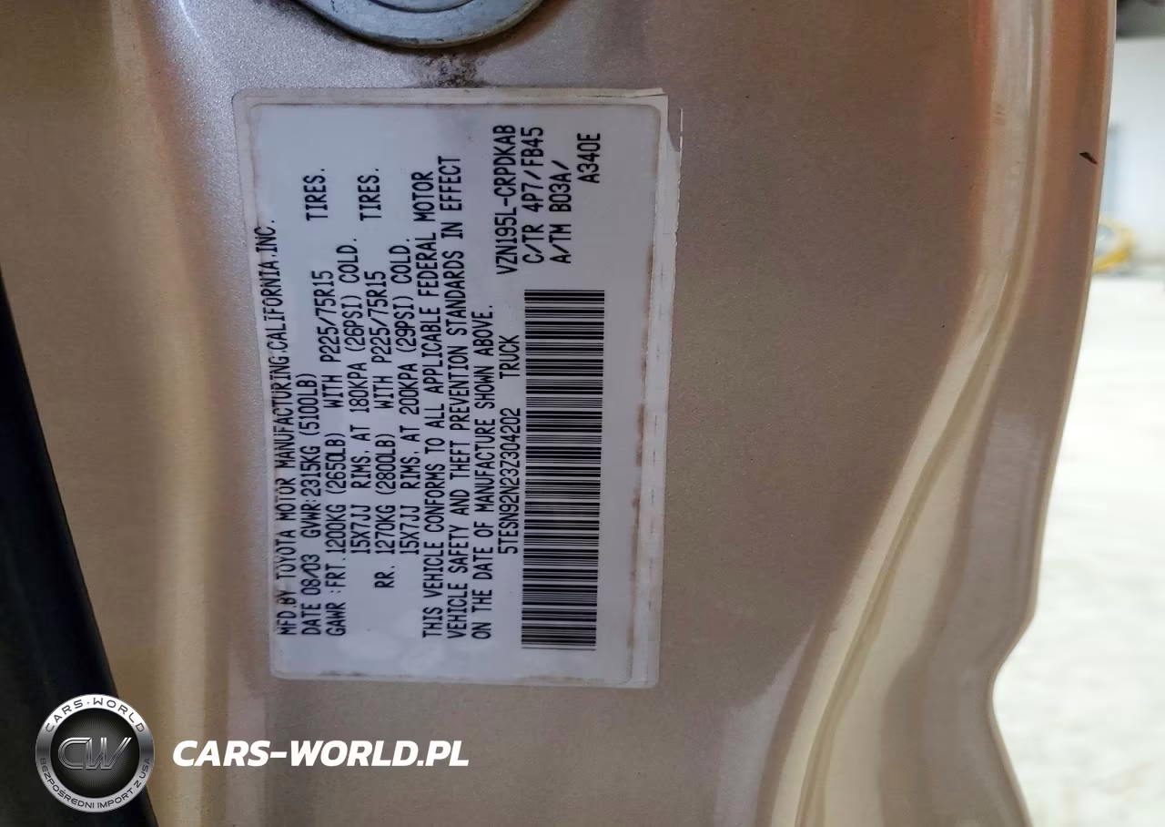 2003 Toyota Tacoma Prerunner V6 VIN:5TESN92N23Z304202 - 12