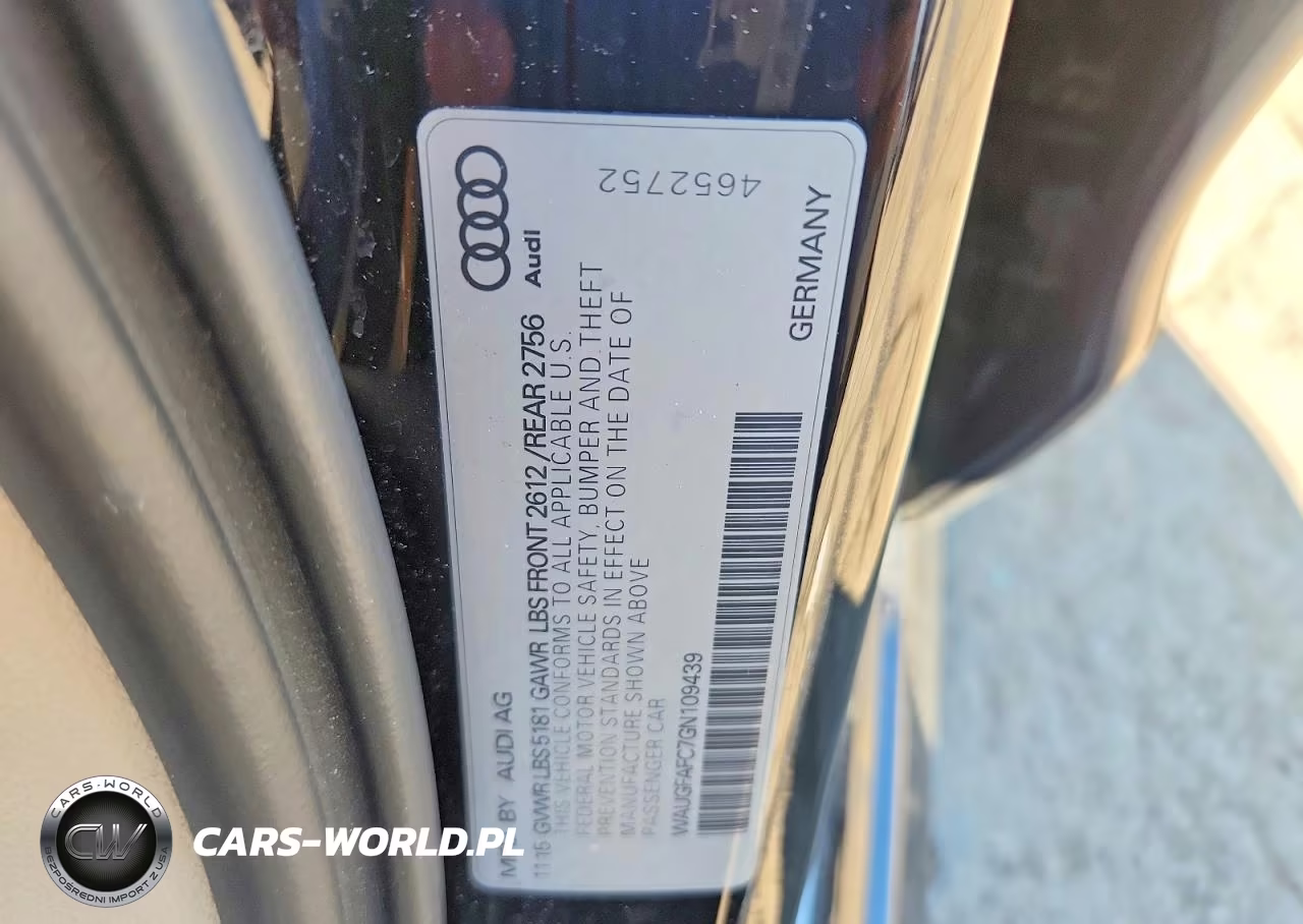 2016 Audi A6 Premium Plus VIN:WAUGFAFC7GN109439 - 12