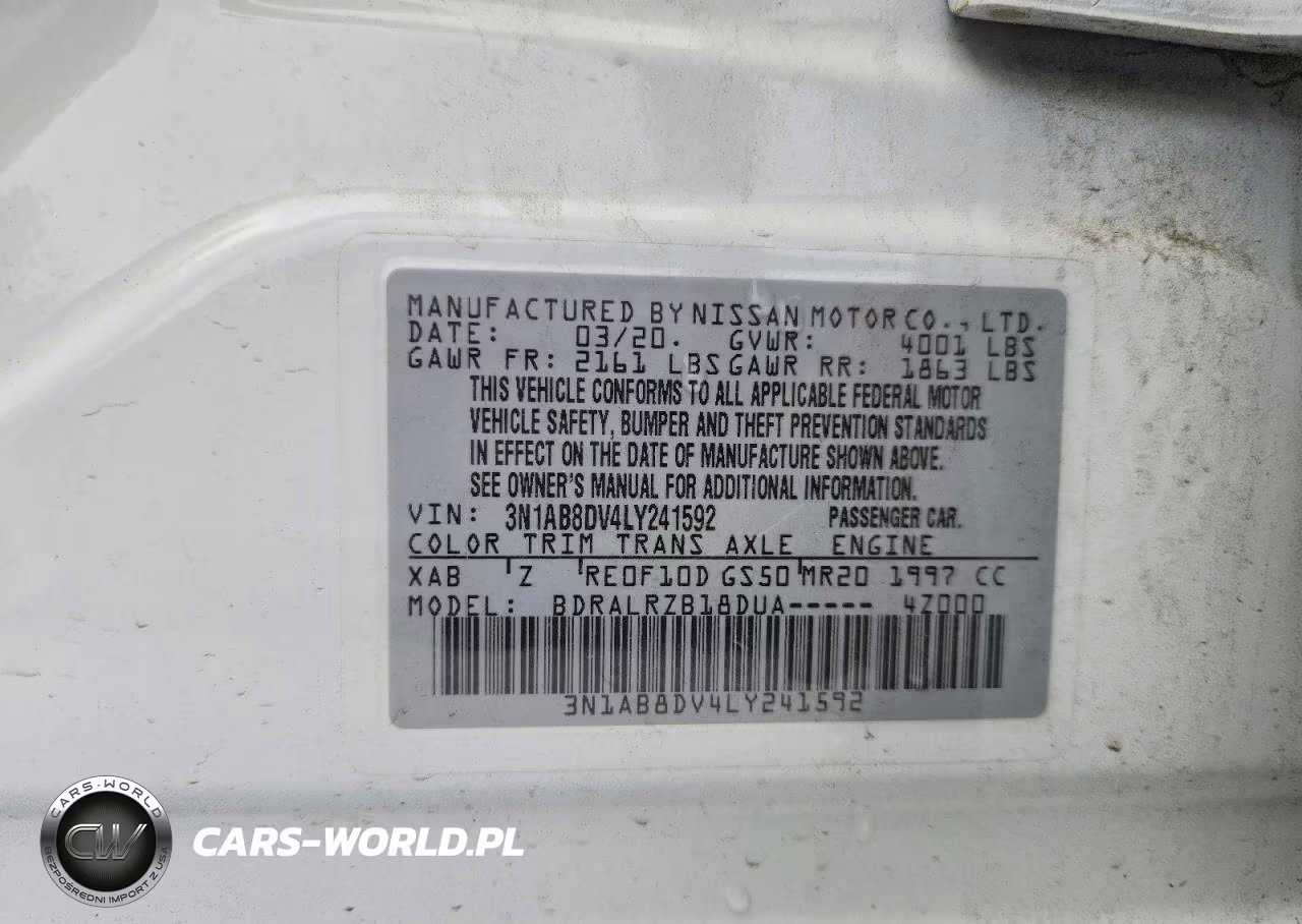 2020 Nissan Sentra Sr VIN:3N1AB8DV4LY241592 - 12