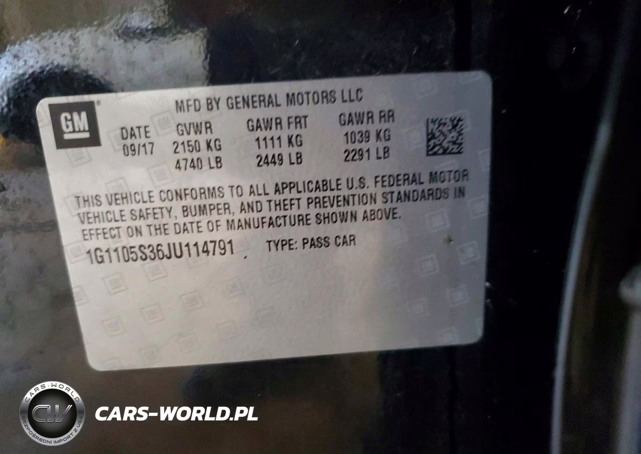 2018 Chevrolet Impala Lt VIN:1G1105S36JU114791 - 12