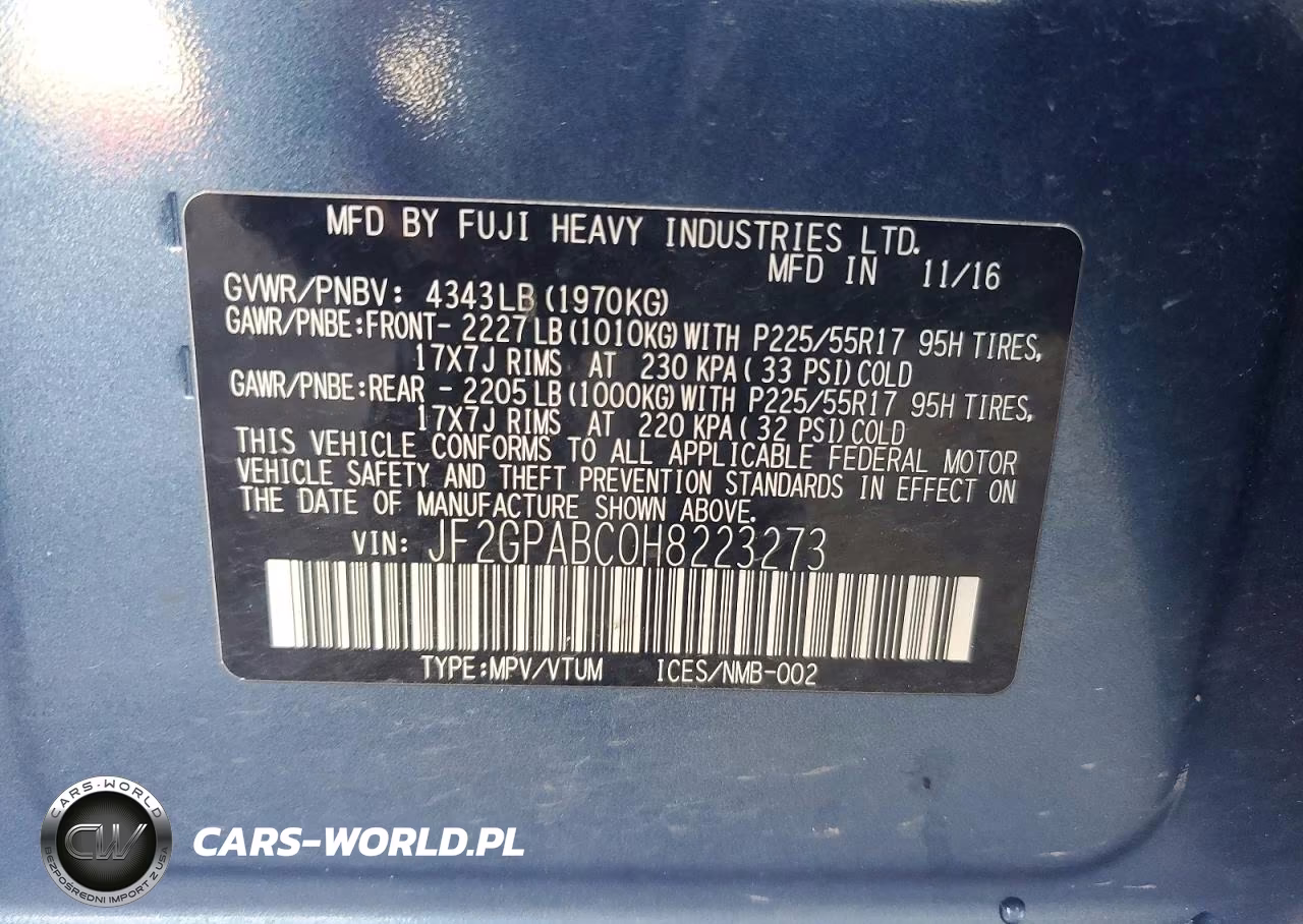 2017 Subaru Crosstrek Premium VIN:JF2GPABC0H8223273 - 13