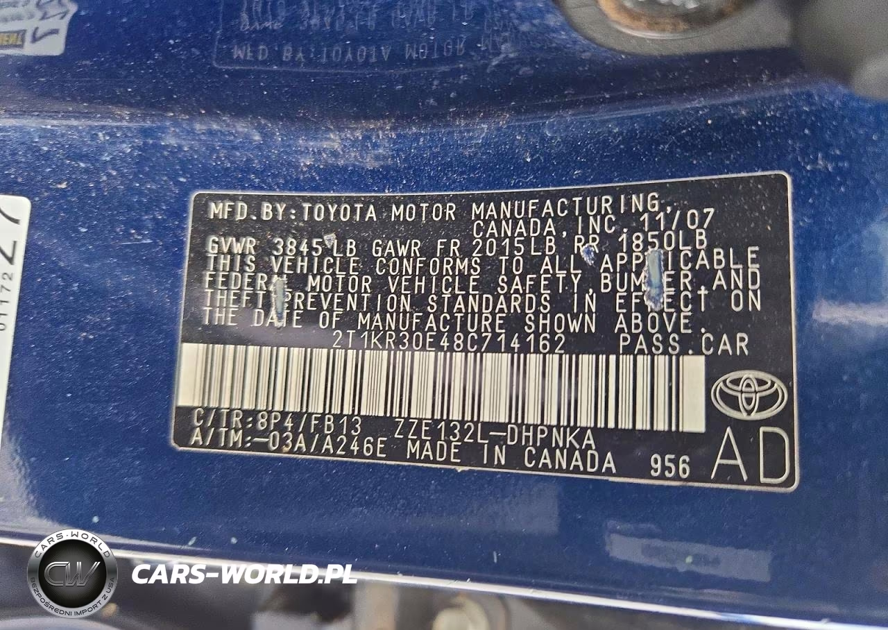 2008 TOYOTA MATRIX XR VIN:2T1KR30E48C714162 - 13