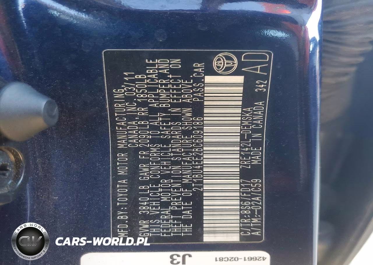 2011 Toyota Corolla S VIN:2T1BU4EE2BC609186 - 13