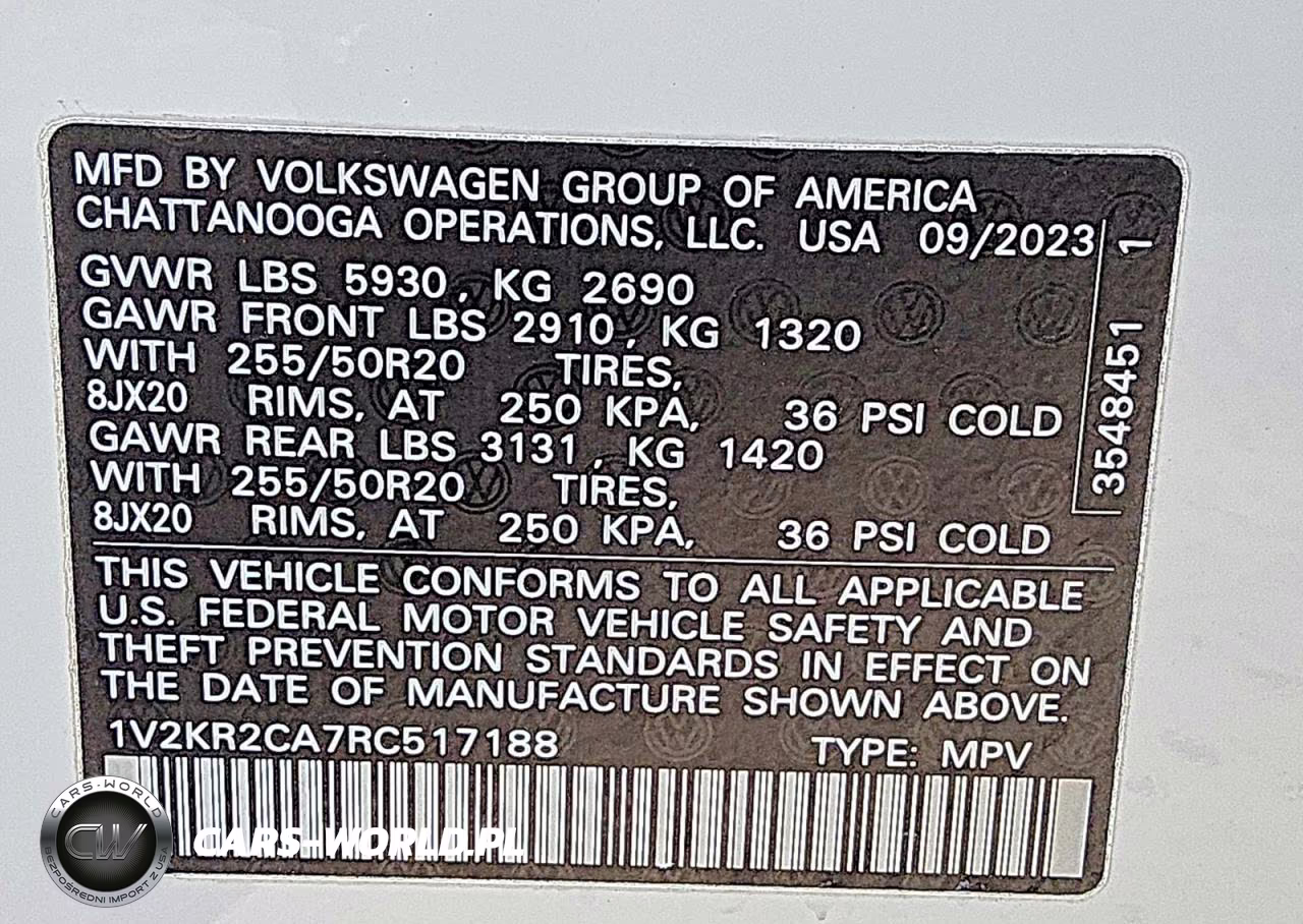 2024 Volkswagen Atlas Se VIN:1V2KR2CA7RC517188 - 13