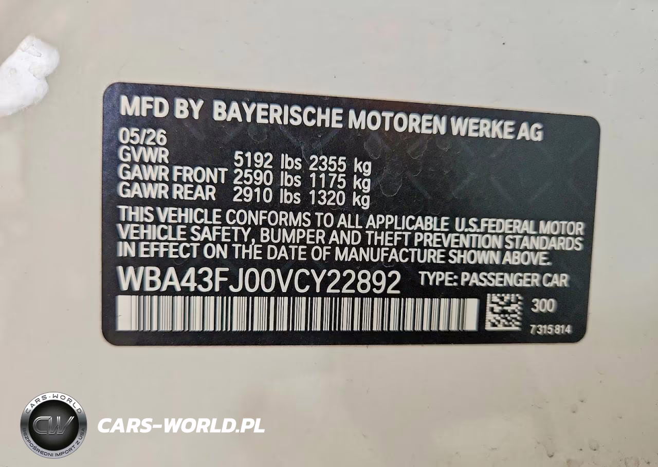 2027 BMW 530 I VIN:WBA43FJ00VCY22892 - 12