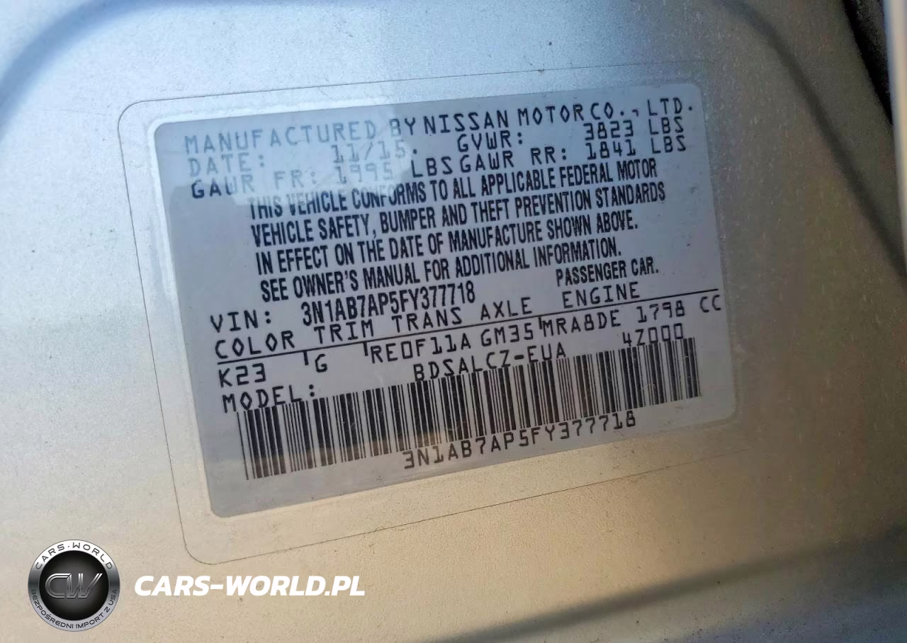 2015 Nissan Sentra S VIN:3N1AB7AP5FY377718 - 12