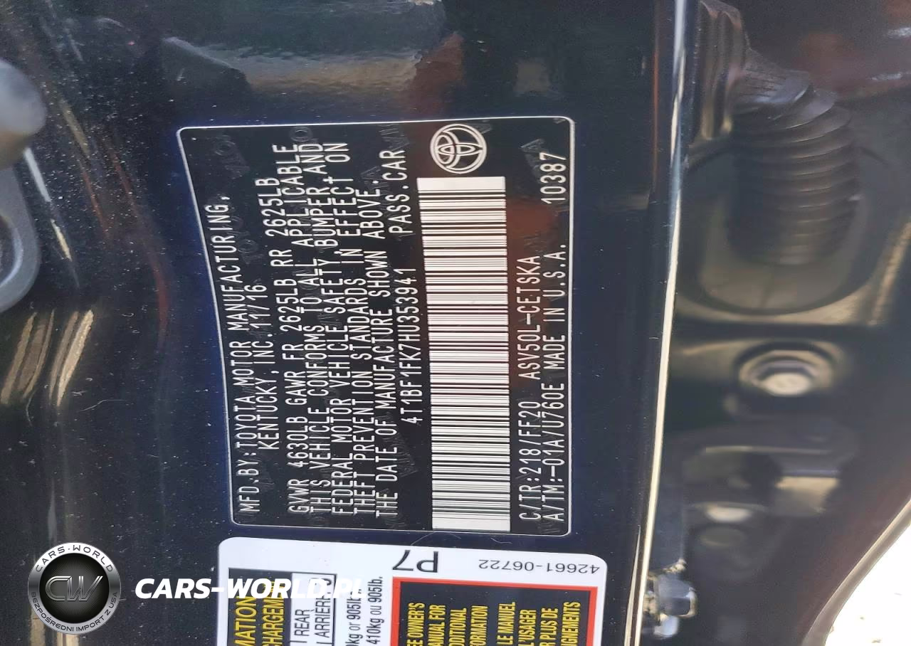 2017 Toyota Camry Se VIN:4T1BF1FK7HU353941 - 13