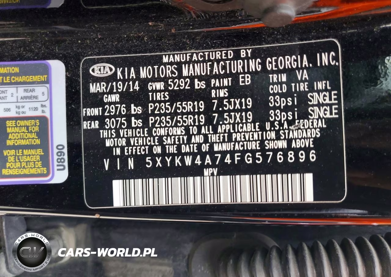 2015 Kia Sorento Sx VIN:5XYKW4A74FG576896 - 13