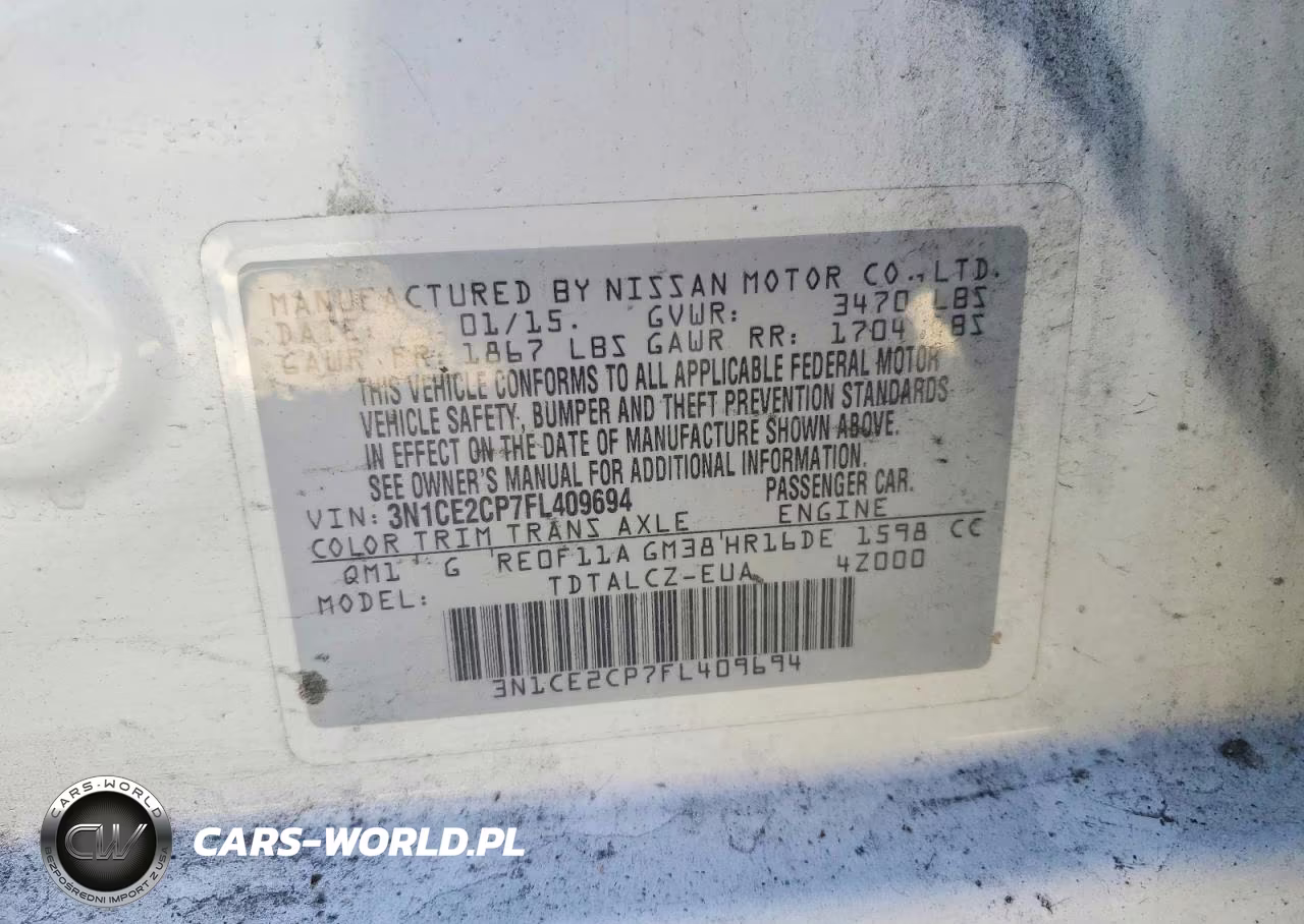 2015 Nissan Versa Note S Plus VIN:3N1CE2CP7FL409694 - 12
