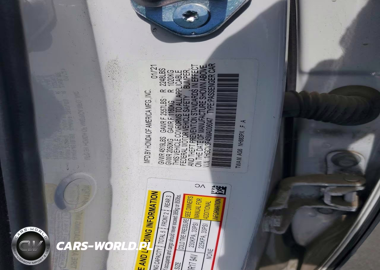 2021 Honda Accord Hybrid Ex VIN:1HGCV3F45MA006047 - 12